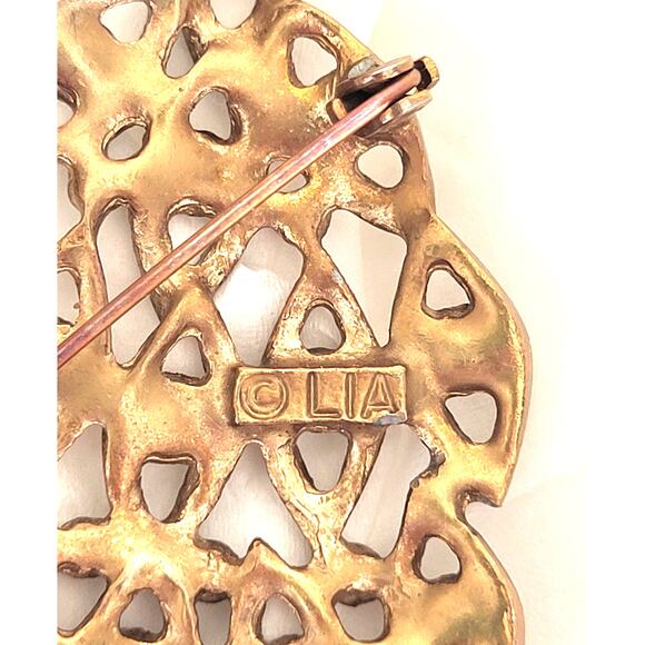 Vintage LIA LIANNA Signed Christmas Tree Brooch Holiday Pin - Picture 5 of 8